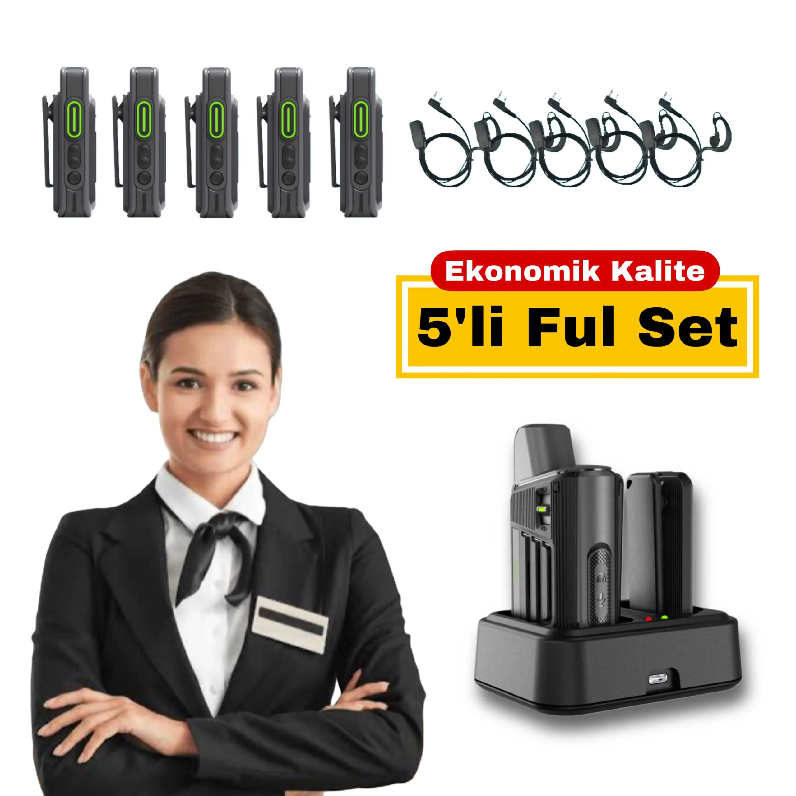 5'li Otel Telsiz Kulaklık Sistemi